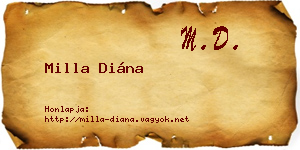 Milla Diána névjegykártya