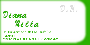 diana milla business card